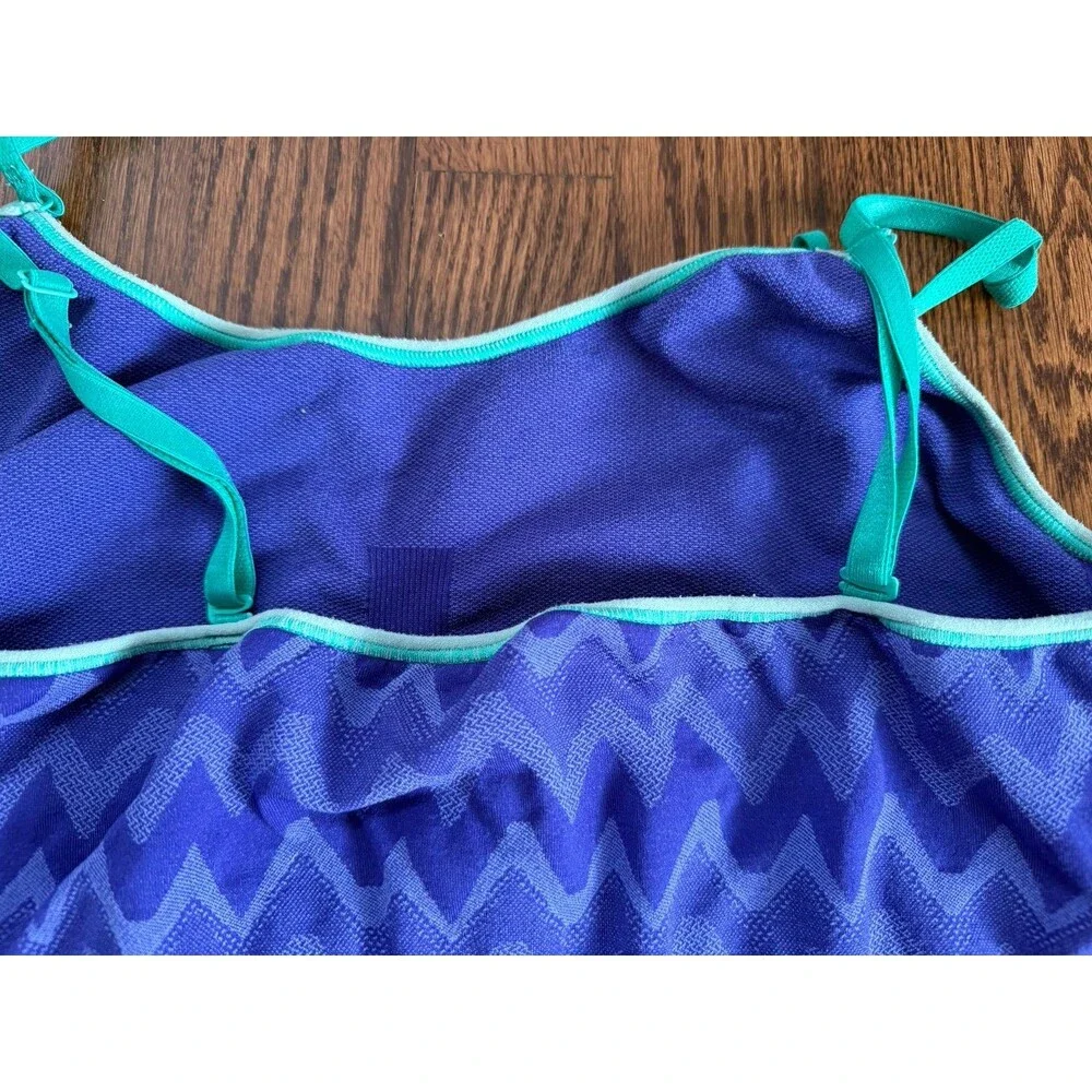 C9 Champion Women's Seamless Strappy Sports Bra – XXL (Blue/Teal Chevron)